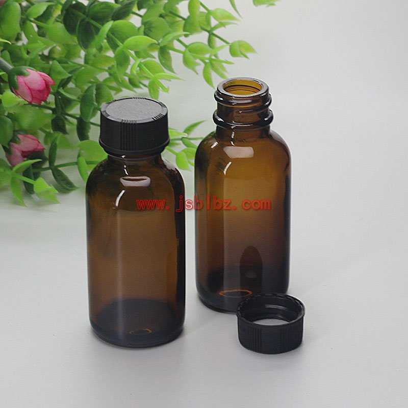 30ml波斯頓瓶棕色藥用玻璃瓶食品級(jí)鈉鈣玻璃瓶